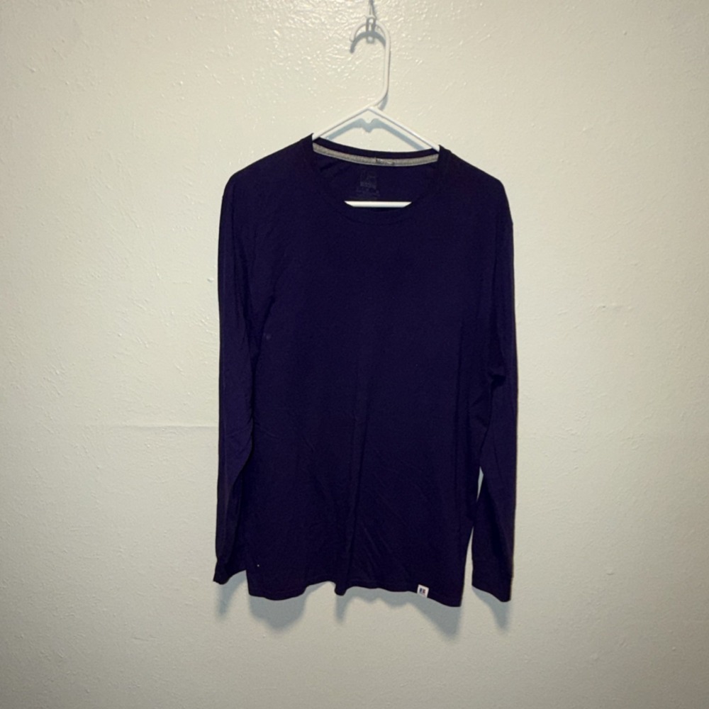 FedEx Federal Express Russell Athletic Solid Purple Shirt Mens Large